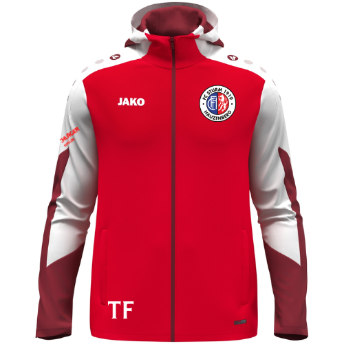 JAKO Kapuzenjacke Dynamic rot/weiß